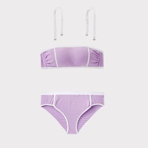 Kona Sol Women’s Plus Terry Textured Bandeau 2pc Bikini Set 1X NWT